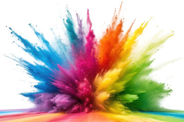 Vibrant explosion of colored powder creating a lively atmosphere for celebrations and events