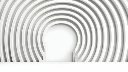 Obraz premium Abstract White Archway with Circular Wave Patterns in Background