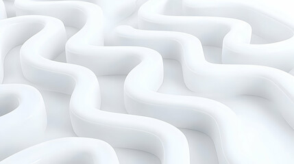 Obraz premium Smooth Curvy Lines on Glossy White Surface for Abstract Background