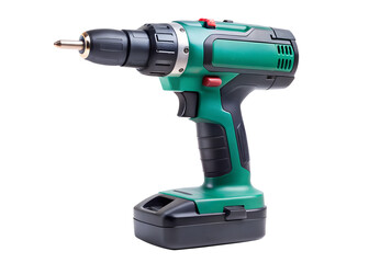 Cordless Power Drill with Keyless Chuck and Battery Pack, Isolated on Transparent Background