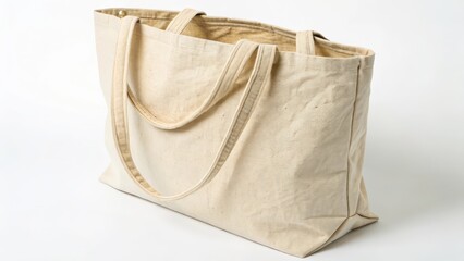 Beige Canvas Tote Bag