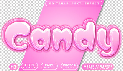 Candy Pink Sugar Sweet Yummy Cute Fully Editable Vector Text File