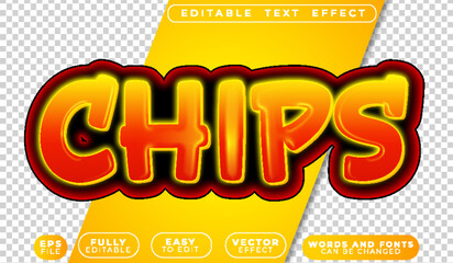 Chips Snack Fried Fully Editable Vector Text File