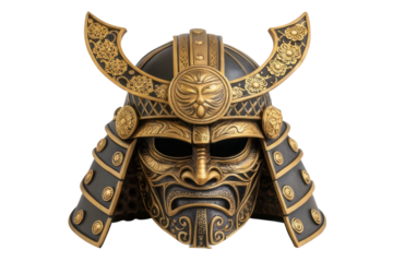 Traditional samurai helmet design with intricate detailing and historical significance in Japanese culture