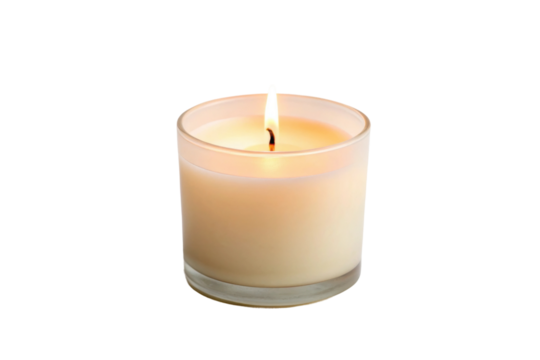 Elegant scented candle burning softly for relaxation and ambiance in a serene setting
