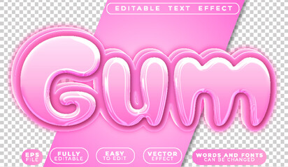 Gum Bubble Pink Fully Editable Vector Text File
