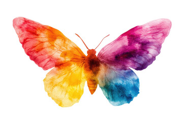 Fototapeta premium Colorful watercolor butterfly with vibrant wings, cut out
