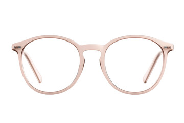 Fototapeta premium Stylish pink eyeglasses with a modern design, cut out