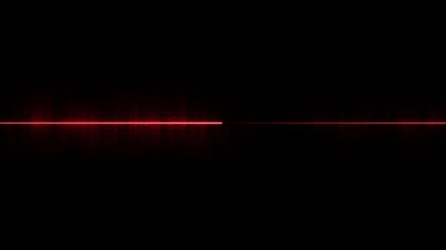 Seamless loop of glowing horizontal neon lines streaming across.Moving blue light streak ray. Digital Cyber Cube Hologram.