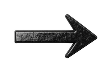 Fototapeta premium Black arrow symbol directing to the right side, cut out