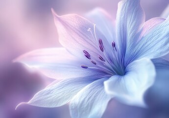 Fototapeta premium Delicate Blossom in Soft Light with Gentle Hues of Lavender and White, Perfect for Nature and Floral Themes in Photography and Design Projects