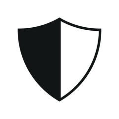 Shield icon. Shield half icon vector