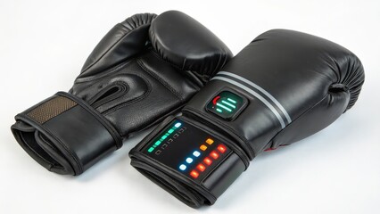 Black Boxing Gloves with Digital Display