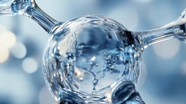 Transparent macro bubbles, science cosmetic, 3D Collagen serum and vitamins, hyaluronic acid skin care solutions with cosmetic advertising background