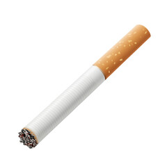  Realistic white cigarette with a brown filter vector illustration simple design isolated on a transparent background PNG