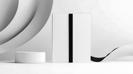 Abstract 3D Render: Modern Minimalist Product Display AI Generated