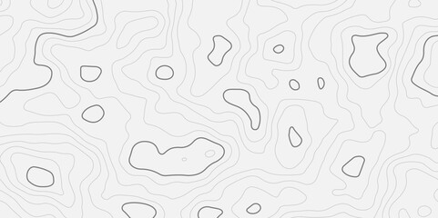 Abstract modern topographic white and black circle topo curve wave line wallpaper white background.