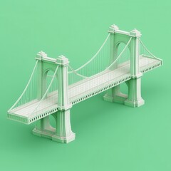 Fototapeta premium Minimalist Green Bridge Design with Simple Geometric Shapes