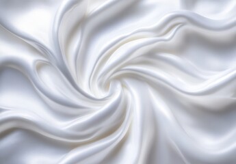 Elegant White Satin Fabric Texture with Soft Shimmer and Graceful Swirls for Luxury Background or Fashion Design Elements