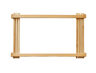 Wooden slat frame with empty screen isolated on transparent background for rustic and stylish display inspiration