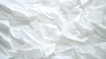 Obraz premium Crumpled Textured White Paper Background for Creative Design Projects