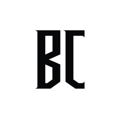 BC monogram logo design letter text name symbol monochrome logotype alphabet character simple logo