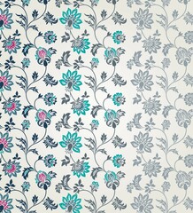 wedding card design, traditional paisley floral pattern , royal India	