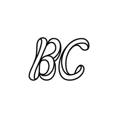 BC monogram logo design letter text name symbol monochrome logotype alphabet character simple logo