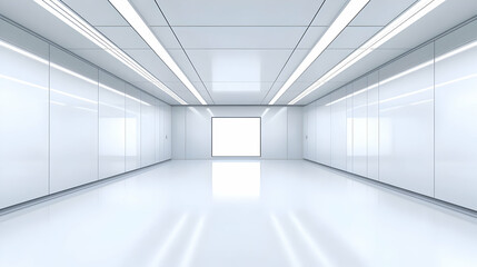 Fototapeta premium 3D Illustration White Room Empty Space Modern Architecture Design