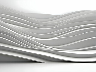 Obraz premium 3D Abstract Background White Waves Illustration