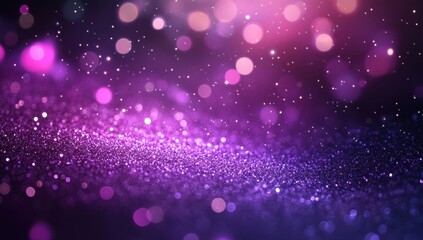 Glowing Bokeh and Shimmering Particles in Beautiful Purple and Pink Hues, Abstract Light Background for Creative Projects and Design Inspiration