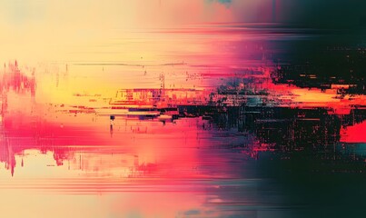 Abstract textured painting with gradient of warm colours and dark shades