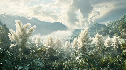 Exotic Wax Palm Trees in Montane Forests: Native Flora Photography for Creative Projects