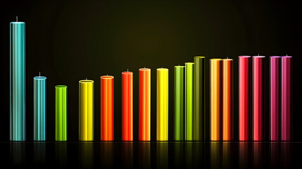 Obraz premium 3D Illustration Colorful Bar Graph Growth Chart Data Visualization
