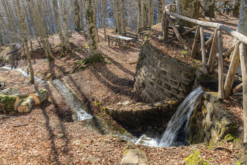 The source of river Tevere in the mount Fumaiolo in the Apeninnes range in the Forlì-Cesena province