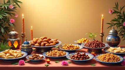 Naklejka premium Ramadan Iftar food 