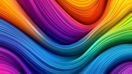 Fototapeta premium Abstract Background 3D Colorful Wavy Lines Illustration
