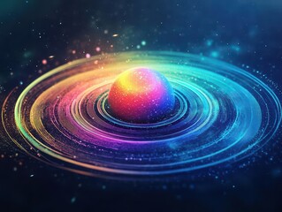 Vibrant Colorful Spiral Pattern with a Mesmerizing Rainbow Center Creating a Whimsical and Artistic Visual Experience Full of Energy and Life