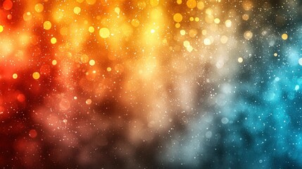 Bokeh lights glowing orange, yellow and blue, abstract background, beautiful