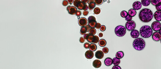 Probiotics, lactic acid bacteria. Algae, bacteria and microorganisms. Microscopic probiotics, bacterial flora