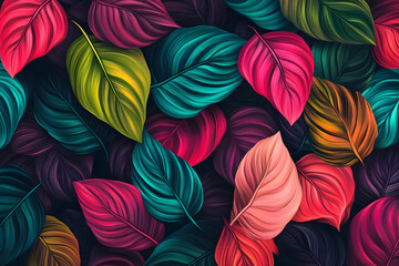 Fototapeta premium Vibrant Leaf Illustration
