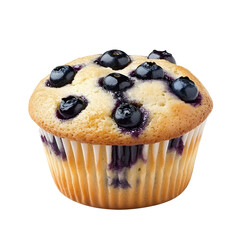 Blueberry muffin isolated on white background