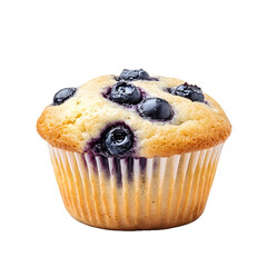 Blueberry muffin isolated on white background
