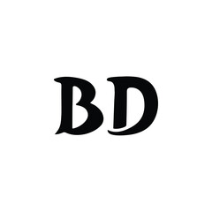 BD monogram logo design letter text name symbol monochrome logotype alphabet character simple logo