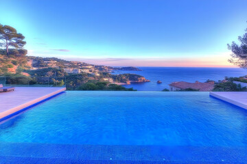 Photo - Infinity Pool, Ocean View, Sunset, Luxury, Travel, Vacation, Summer, Landscape, Coast, Sea