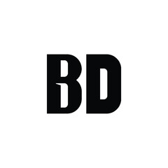 BD monogram logo design letter text name symbol monochrome logotype alphabet character simple logo