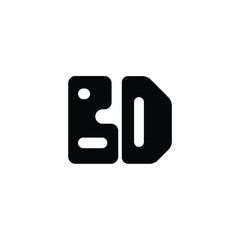 BD monogram logo design letter text name symbol monochrome logotype alphabet character simple logo