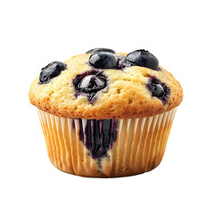 Blueberry muffin isolated on white background