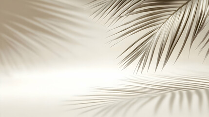 Obraz premium Abstract Background Illustration Tropical Palm Leaf Shadows Beige