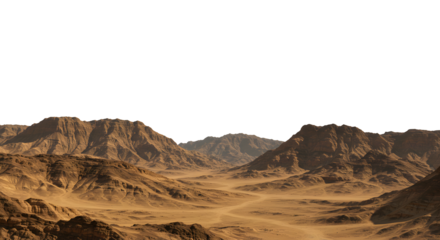 Dry desert mountains with rocky terrain and clear sky
